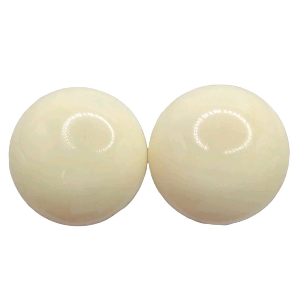 Earrings Vintage Lucite Light Cream Round Shaped Germany Clip On Statement S3369